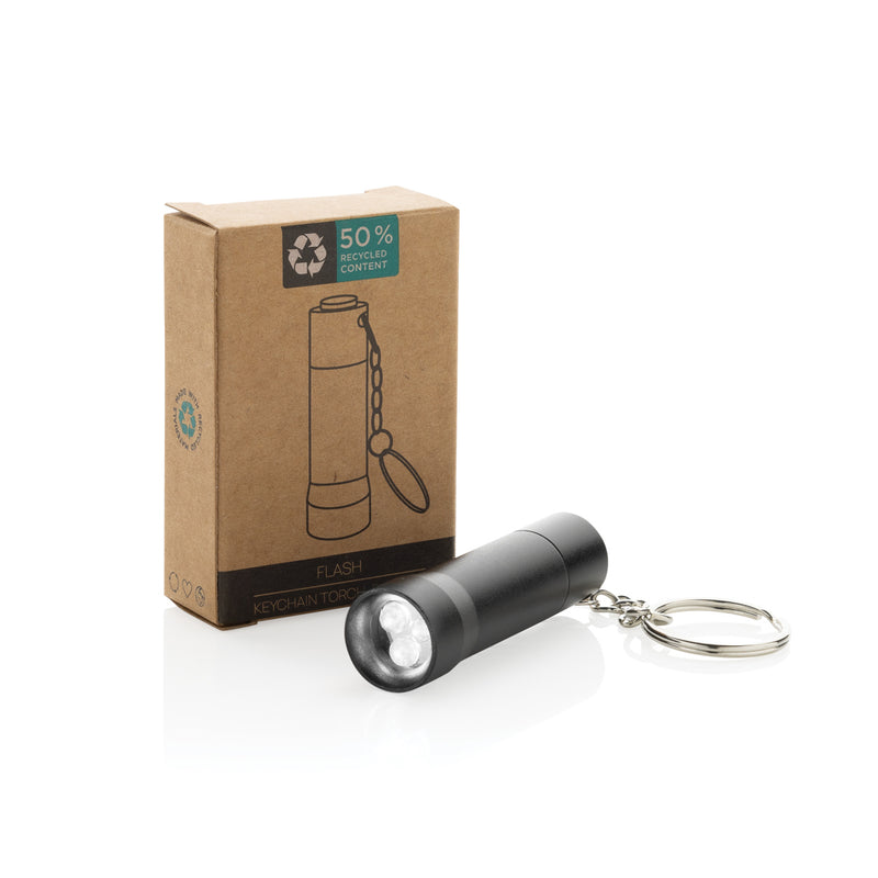 Load image into Gallery viewer, XD Collection Flash RCS recycled aluminium keychain torch, compact tools and torch with bright LED light on keychain.
