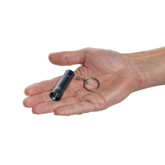 XD Collection Flash RCS recycled aluminium keychain torch with compact flashlight and keyring attachment.