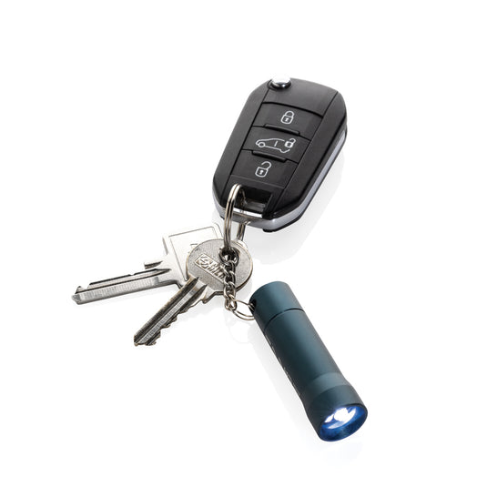 XD Collection recycled aluminium keychain torch, compact tools and torch with keyring for outdoor and everyday use