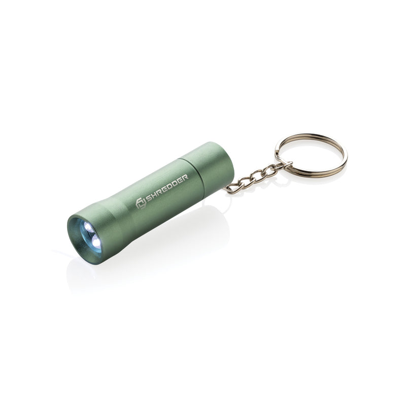 Load image into Gallery viewer, XD Collection Flash RCS recycled aluminium keychain torch, compact tool with LED light and keyring attachment.
