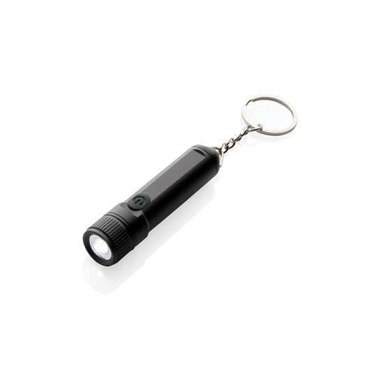 GearX rechargeable ultra-bright keychain torch with compact design and powerful LED light for convenient illumination.