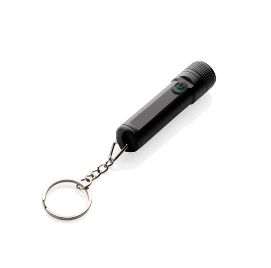 Gear X rechargeable ultra-bright keychain torch with compact design and LED light for portable illumination.