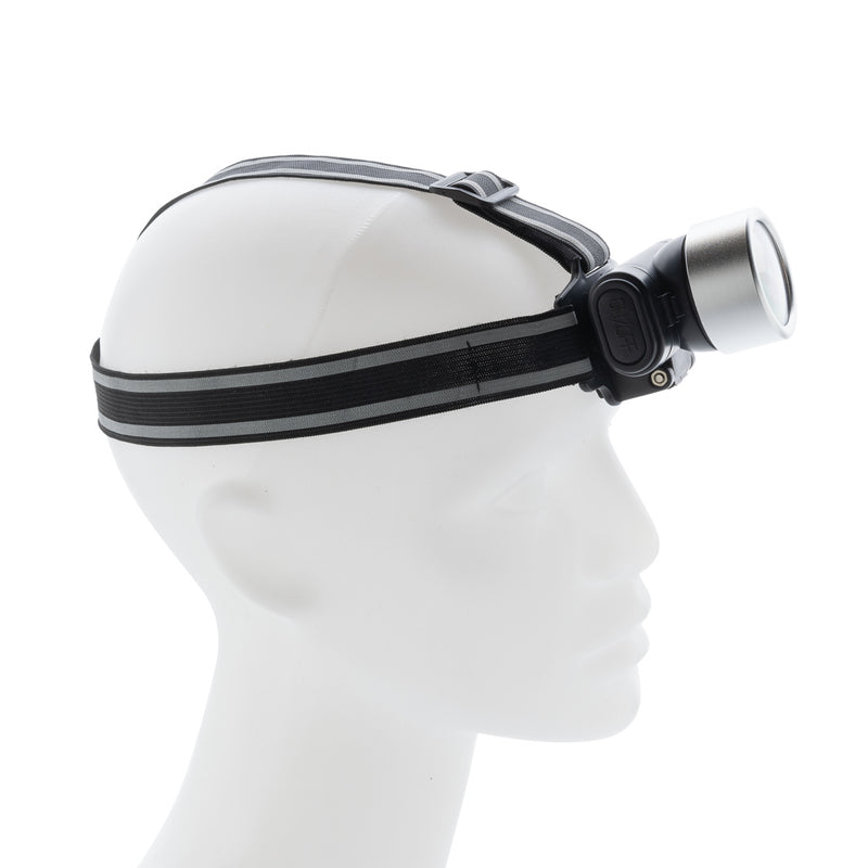 Load image into Gallery viewer, XD Collection Everest headlight for tools and torches, bright LED light with adjustable settings, shown on a workbench.
