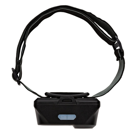 XD Collection COB and LED headlight showing adjustable straps and bright light beam for hands-free illumination.