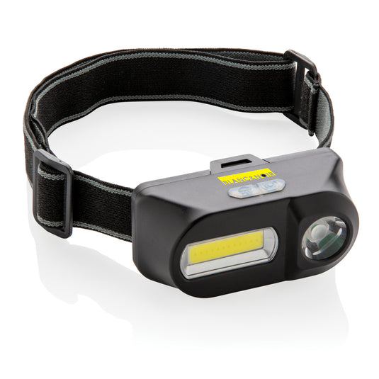 XD Collection COB and LED headlight, tool and torch with adjustable strap and bright beam, for hands-free illumination.