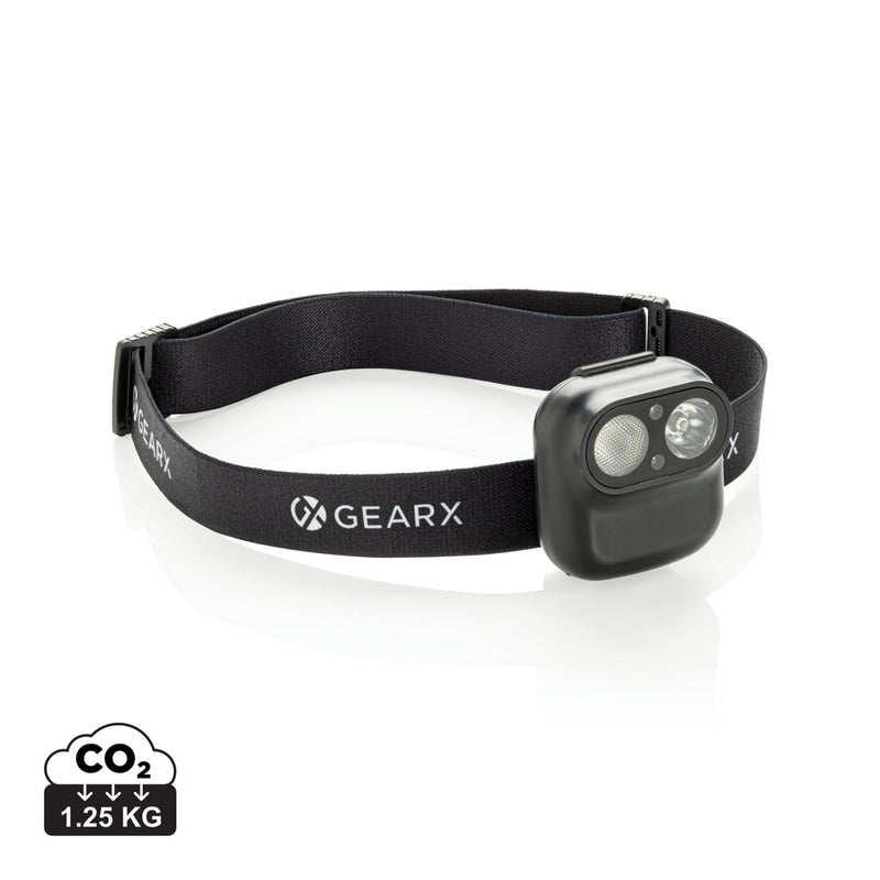Load image into Gallery viewer, GearX Gear X RCS plastic head torch with motion sensor, compact tools and torch device with adjustable strap and sensor features
