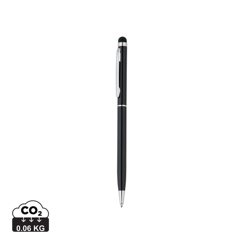 Load image into Gallery viewer, Thin metal stylus pen from XD Collection for writing and touchscreen use, with sleek metallic design and fine tip.
