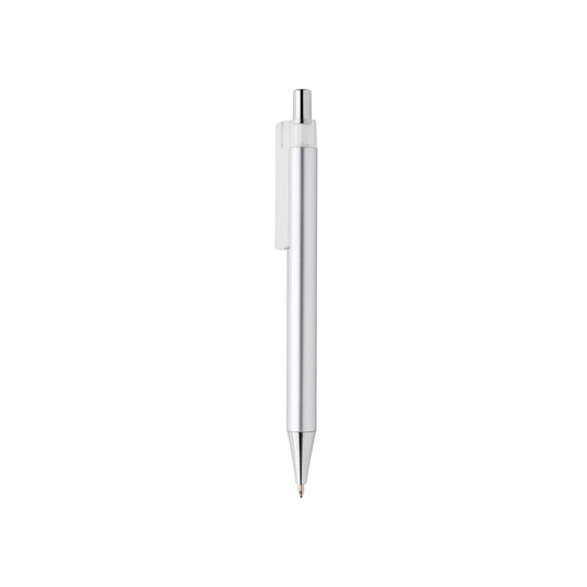 Shiny silver X8 metallic pen from XD Collection with sleek design, perfect for writing and professional use.