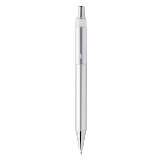 XD Collection X8 metallic pen for writing, featuring a sleek silver finish and modern design.