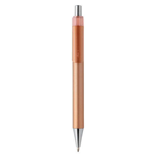 XD Collection X8 metallic pen for writing, sleek silver finish, showcasing its smooth barrel and elegant design on a white background.