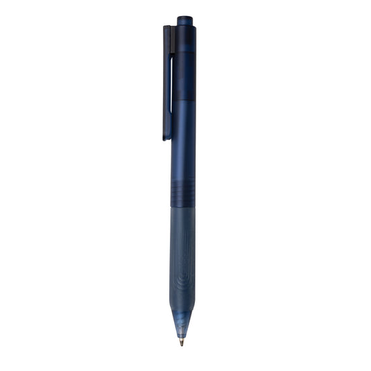 XD Collection X9 frosted pen with silicone grip, sleek writing instrument with comfortable grip and modern design.