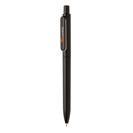 XD Collection X6 pen, a sleek black writing instrument from the XD Collection, shown with a smooth metal clip and fine tip.
