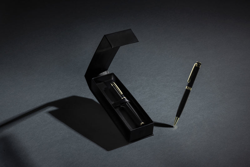 Load image into Gallery viewer, Swiss Peak Luca RCS recycled brass deluxe pen set - Custom Wood Designs

