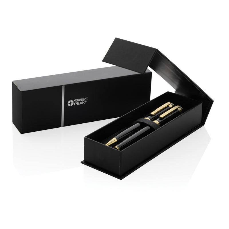 Load image into Gallery viewer, Swiss Peak Luca RCS recycled brass deluxe pen set - Custom Wood Designs

