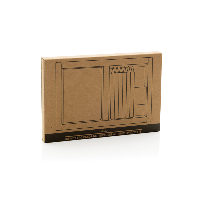 Load image into Gallery viewer, Micki GRS infinity 6pc colouring pencil set with notepad - Custom Wood Designs
