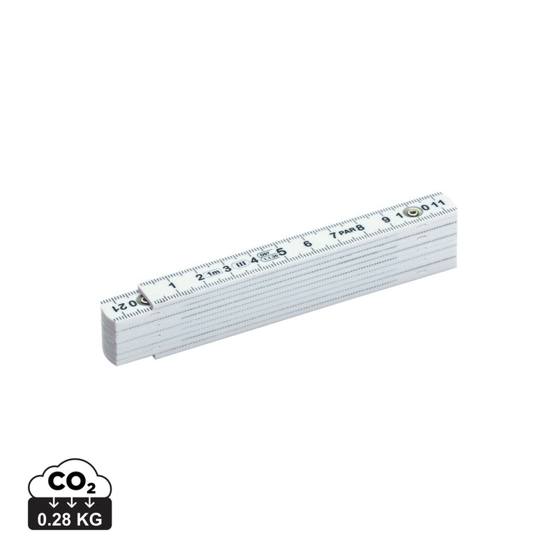 Load image into Gallery viewer, Fibreglass folding rule from XD Collection, a durable measuring tool with marked inches and centimeters, folded for compact storage.
