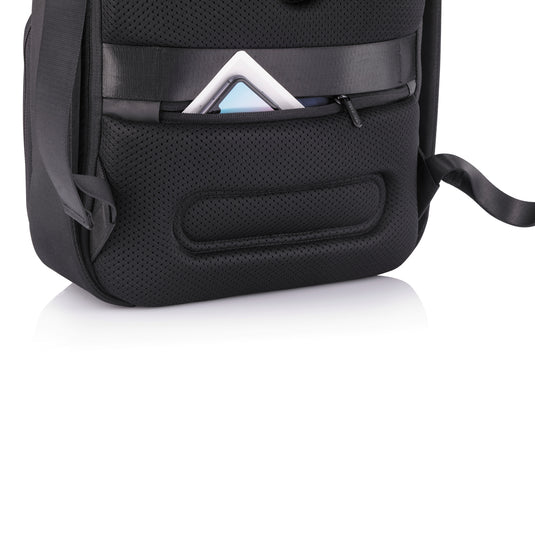 XD Design Flex Gym bag in black with adjustable shoulder strap and multiple compartments for travel and gym essentials.