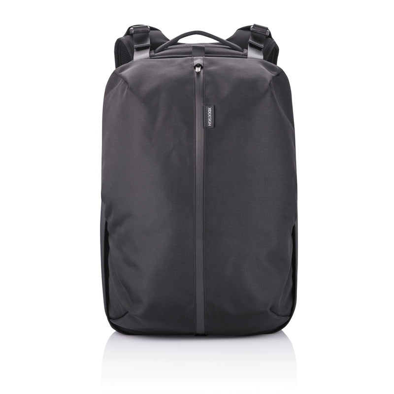 Load image into Gallery viewer, XD Design Flex Gym Bag in black with adjustable shoulder strap and multiple compartments for travel and fitness gear.
