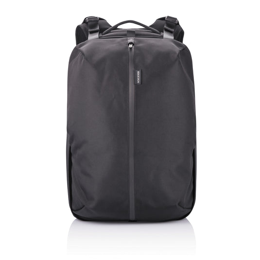 XD Design Flex Gym Bag in black with adjustable shoulder strap and multiple compartments for travel and fitness gear.