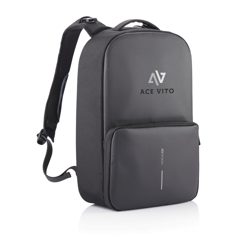 Load image into Gallery viewer, XD Design Flex gym bag for travel and sports, with multiple compartments and durable material, shown in black with shoulder strap.
