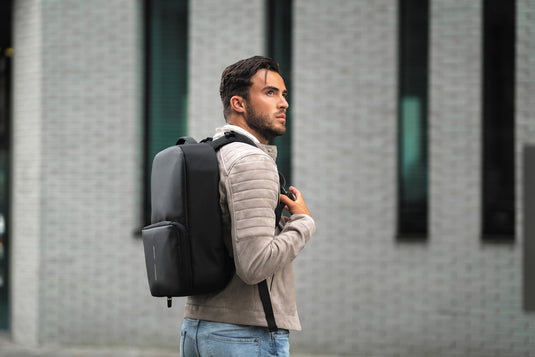 XD Design Flex Gym Bag for bags and travel, featuring multiple compartments and adjustable straps, shown on a plain background.