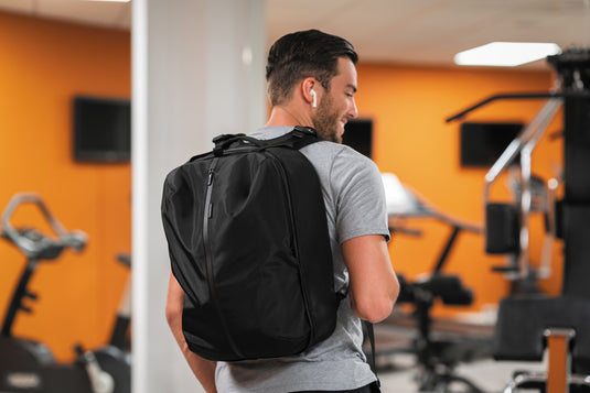 XD Design Flex Gym Bag for Bags & Travel, showing the sleek, black gym bag with handles and storage compartments.