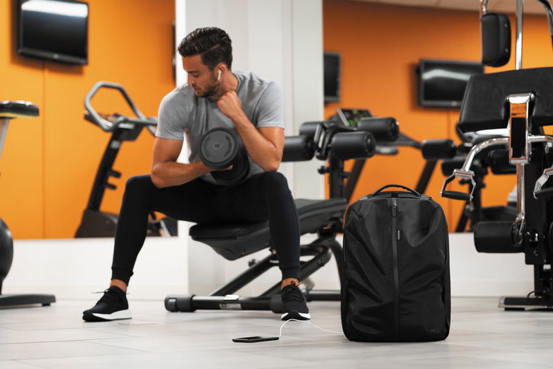 Load image into Gallery viewer, XD Design Flex Gym bag for bags and travel, shown with adjustable straps and spacious main compartment for gym essentials.
