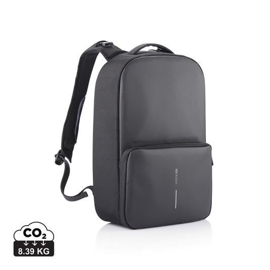 XD Design Flex Gym Bag in black with multiple compartments, durable fabric, and adjustable shoulder strap for versatile travel use.