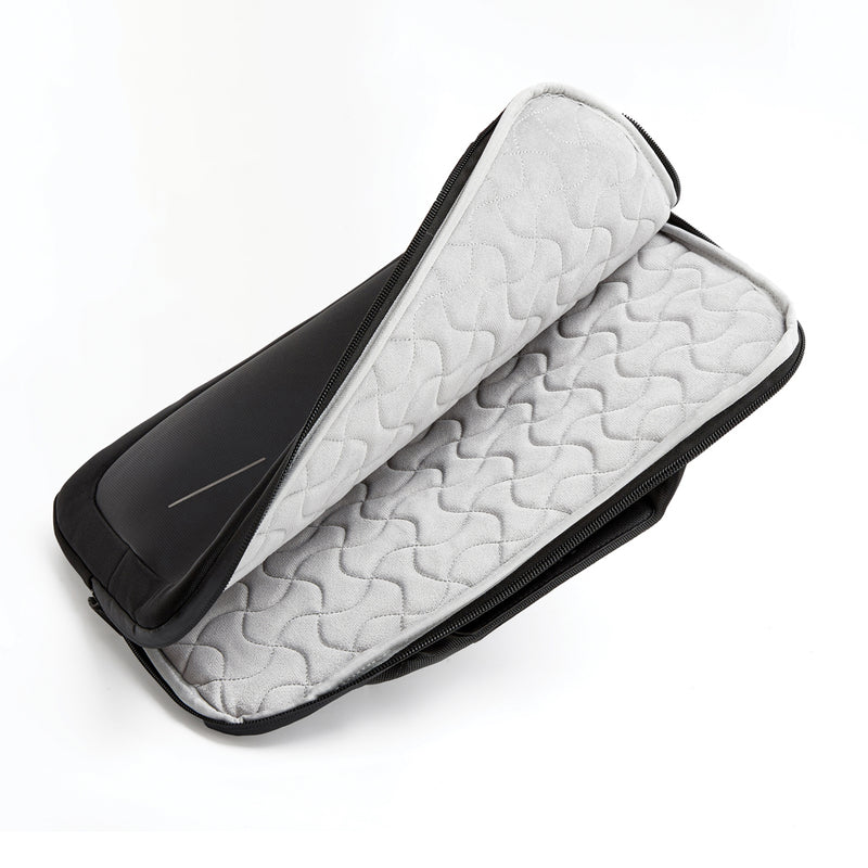 Load image into Gallery viewer, XD Design 14-inch laptop bag with padded compartments and sleek black fabric for travel and daily use.
