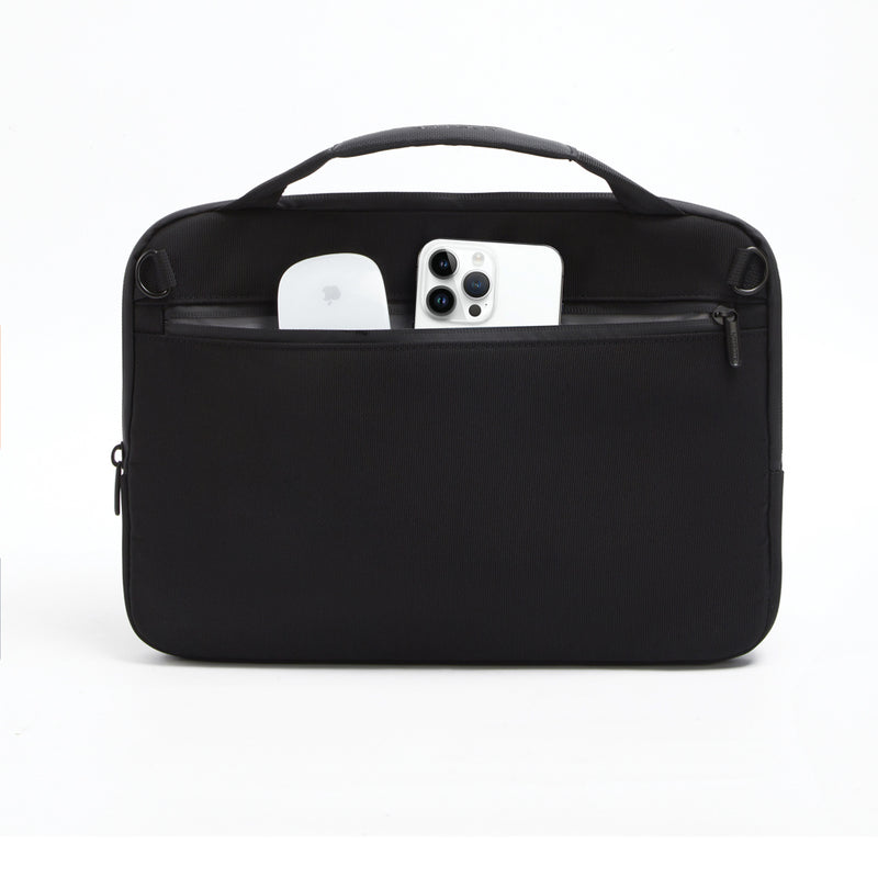 Load image into Gallery viewer, XD Design 14-inch laptop bag with padded compartment, black nylon exterior, and adjustable shoulder strap for travel and everyday use.
