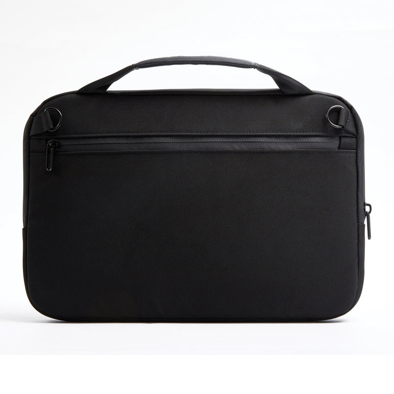 Load image into Gallery viewer, XD Design 14-inch laptop bag with padded compartment, black nylon exterior, and adjustable shoulder strap for travel and daily use.
