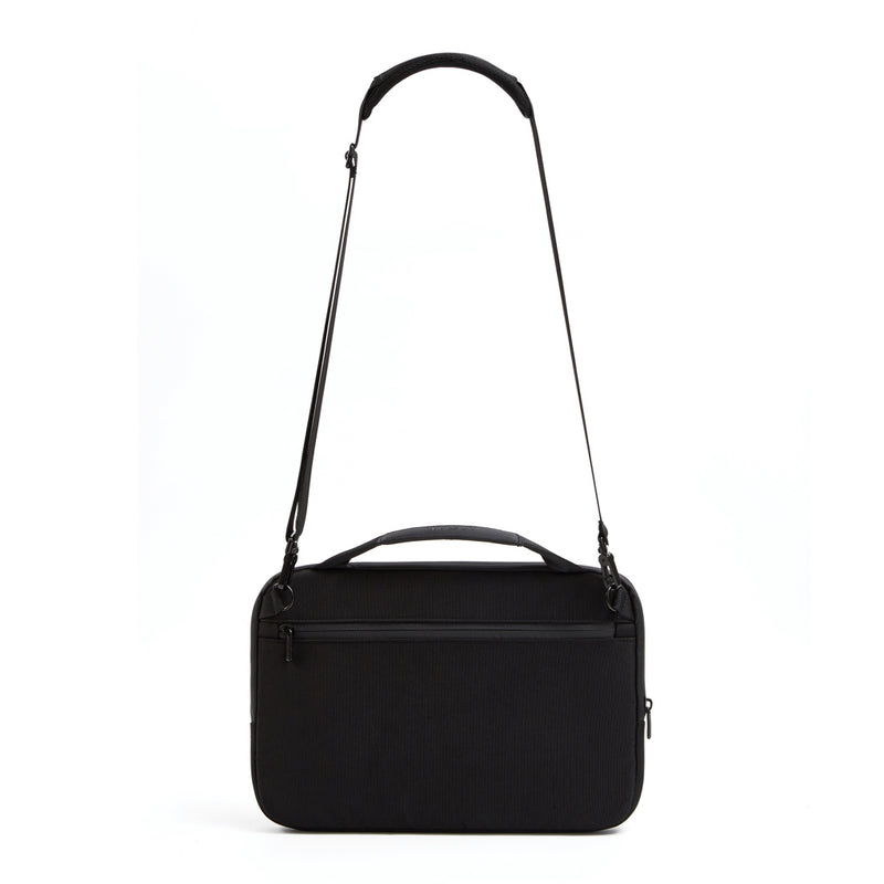 Load image into Gallery viewer, XD Design 14-inch laptop bag in black with adjustable shoulder strap and multiple compartments for travel and everyday use.
