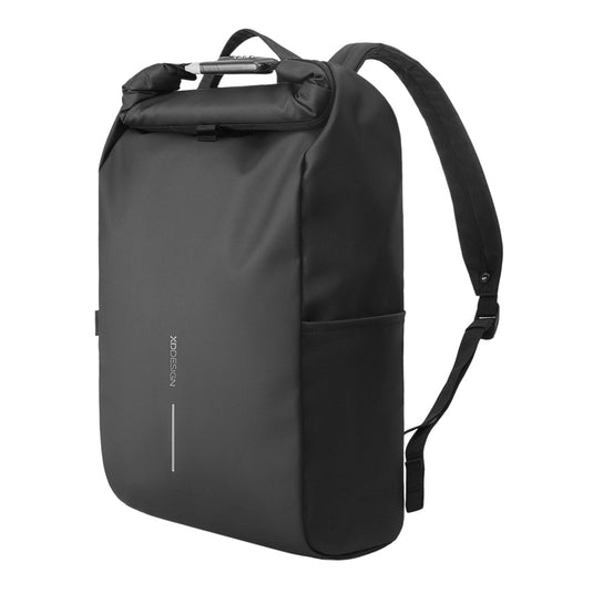 XD Design Urban Water Resistant Bike Backpack in black, featuring multiple compartments and durable water-resistant fabric.