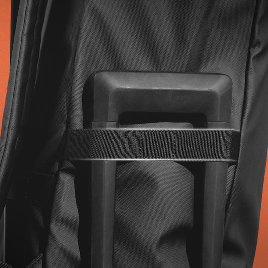 Urban water-resistant bike backpack by XD Design, showing black bag with multiple compartments and adjustable straps for cycling.