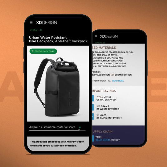 Urban Water Resistant Bike Backpack by XD Design, showing a sleek black bike bag with water-resistant material and adjustable straps.