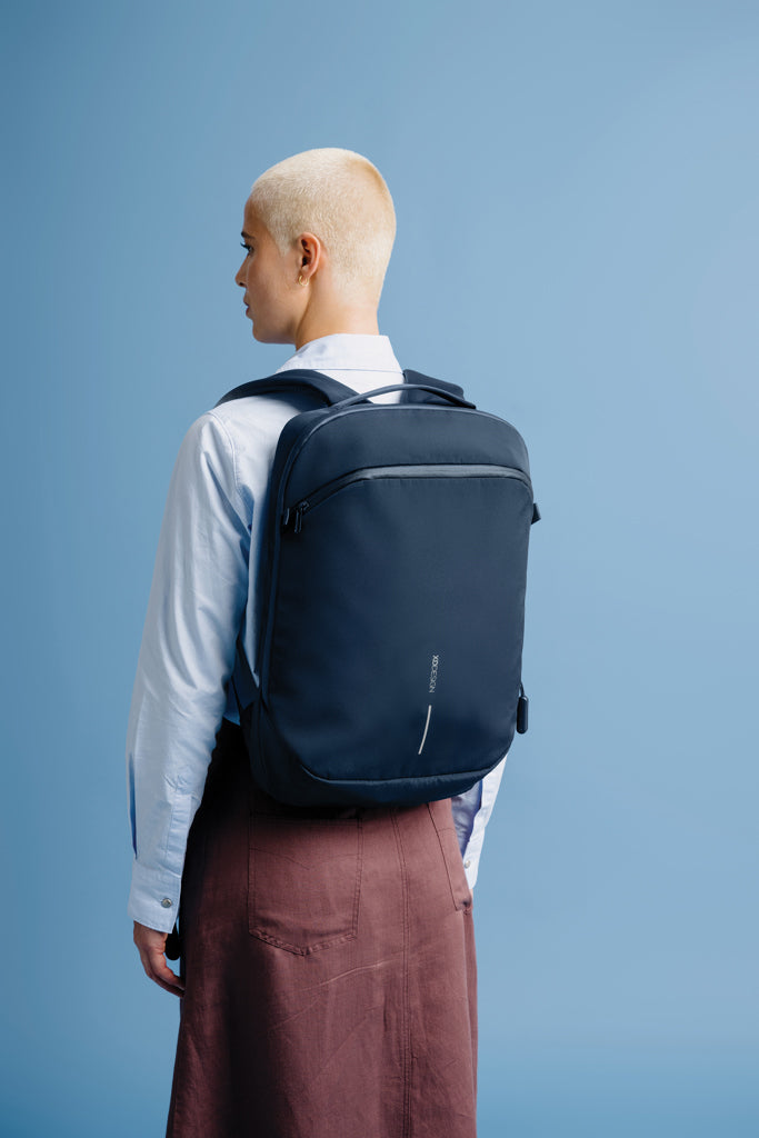 Load image into Gallery viewer, XD Design Bobby Air backpack with sleek black design, multiple compartments, and ergonomic shoulder straps for comfortable travel.

