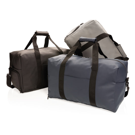Smooth PU weekend duffle bag from XD Collection, featuring a sleek design and sturdy handles for travel and weekend trips.