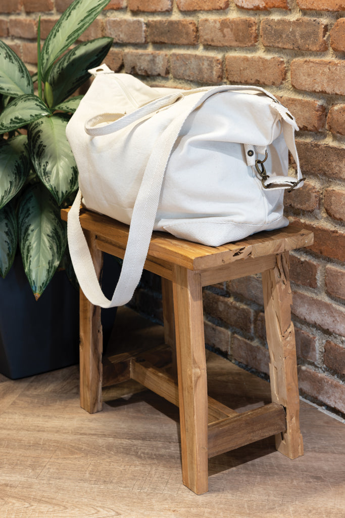 Load image into Gallery viewer, 500 gsm recycled canvas deluxe weekend bag - Custom Wood Designs
