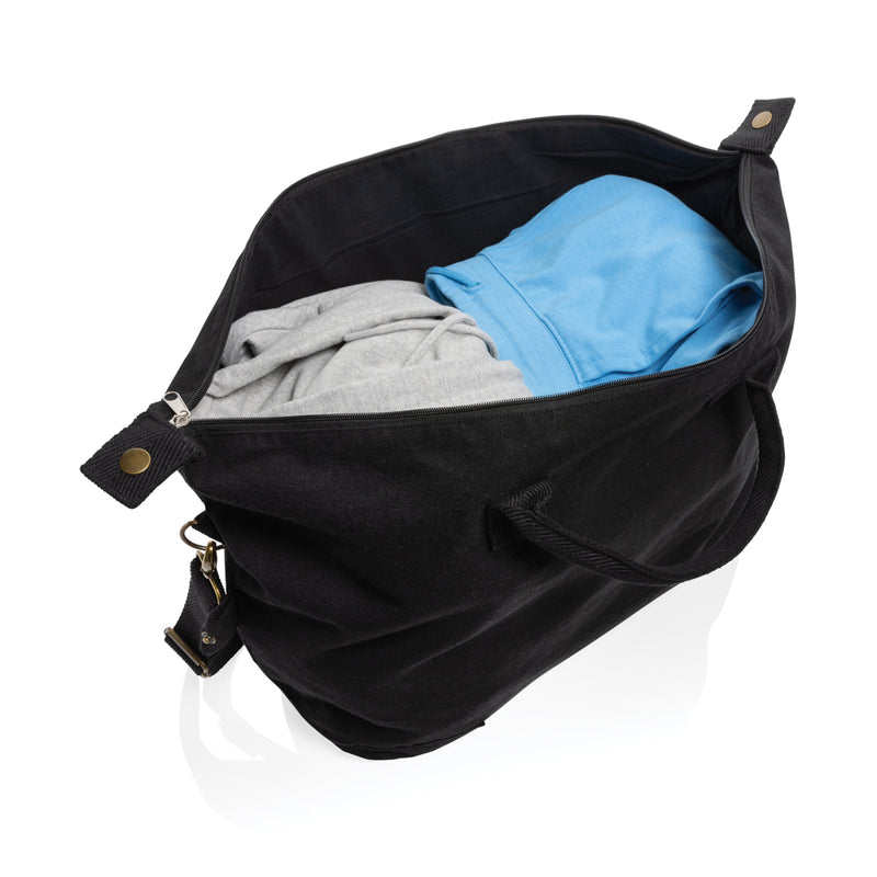 Load image into Gallery viewer, 500 gsm recycled canvas deluxe weekend bag - Custom Wood Designs

