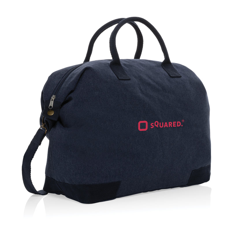 Load image into Gallery viewer, 500 gsm recycled canvas deluxe weekend bag - Custom Wood Designs
