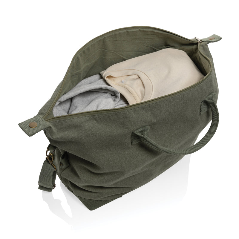 Load image into Gallery viewer, 500 gsm recycled canvas deluxe weekend bag - Custom Wood Designs
