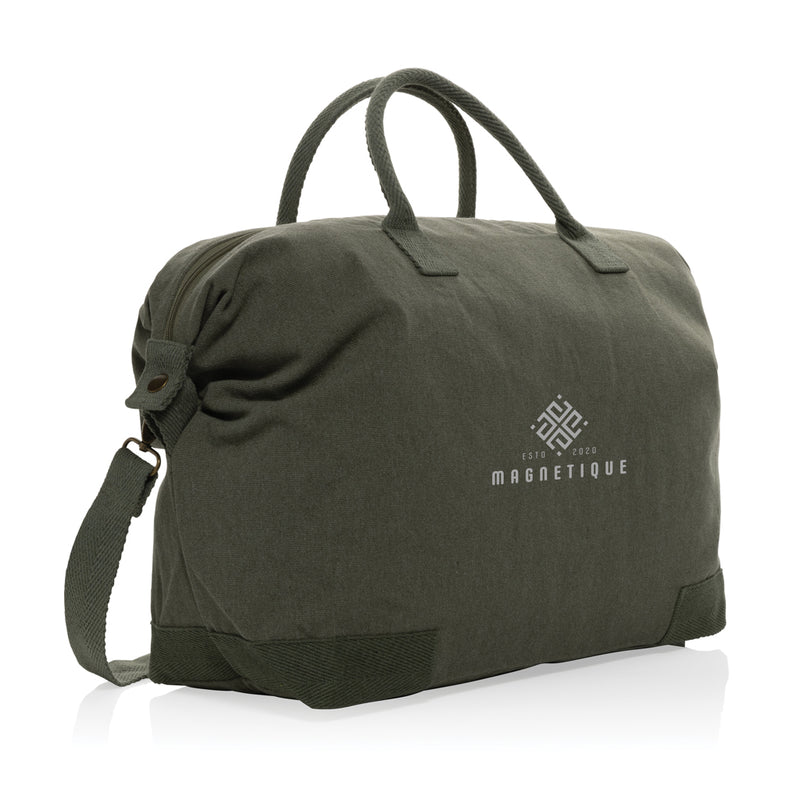 Load image into Gallery viewer, 500 gsm recycled canvas deluxe weekend bag - Custom Wood Designs
