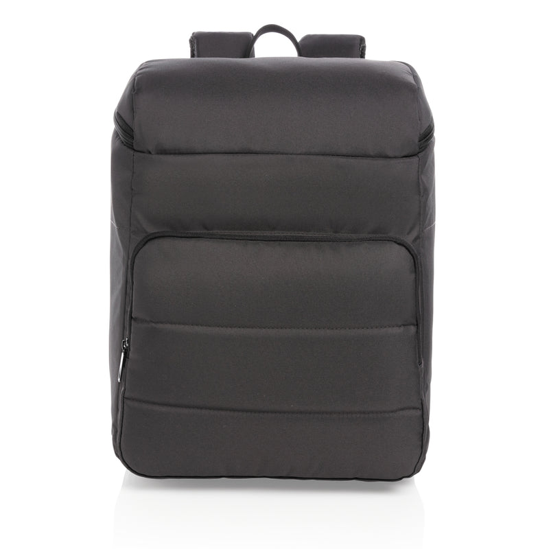 Load image into Gallery viewer, Outdoor Impact AWARE™ RPET cooler backpack by XD Xclusive with insulated compartments and adjustable straps, ideal for outdoor adventures.
