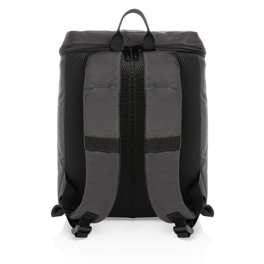 Outdoor Impact AWARE™ RPET cooler backpack by XD Xclusive, featuring insulated interior and adjustable straps for outdoor activities.