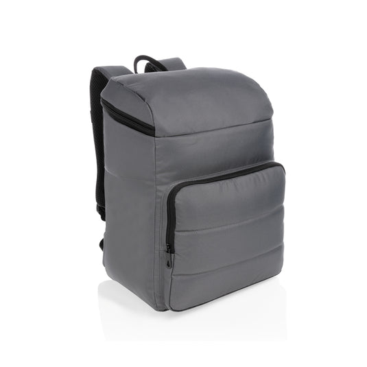 Outdoor Impact AWARE™ RPET cooler backpack by XD Xclusive with insulated interior and adjustable straps, suitable for outdoor activities.