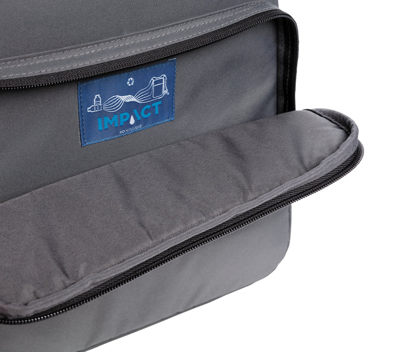 Load image into Gallery viewer, Outdoor Impact AWARE™ RPET cooler backpack by XD Xclusive with insulated compartments and adjustable straps.
