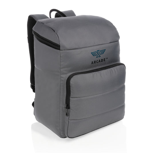 Impact AWARE™ RPET cooler backpack by XD Xclusive, outdoor backpack with insulated interior and adjustable straps.