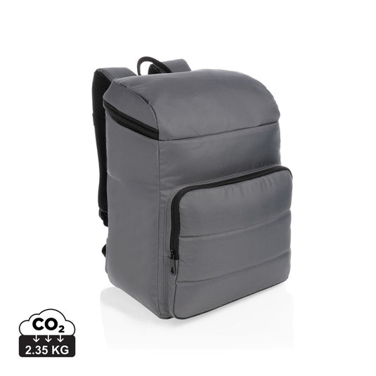 XD Xclusive Impact AWARE™ RPET cooler backpack for outdoor activities, featuring insulated compartments and adjustable straps.