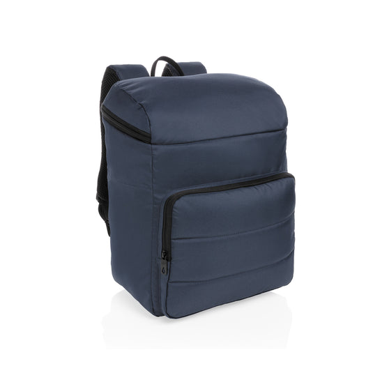 Outdoor Impact AWARE™ RPET cooler backpack by XD Xclusive featuring insulated interior and adjustable shoulder straps.