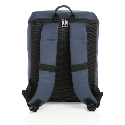 Impact AWARE™ RPET cooler backpack by XD Xclusive, outdoor insulated backpack with shoulder straps and front pocket, eco-friendly design.
